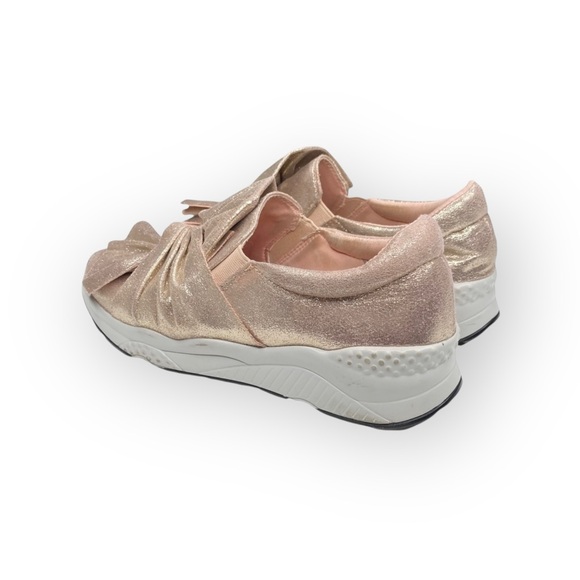 Vices Verso 𖧷 Bow Front Fashion Sneakers Running Shoe 𖧷 Rose Gold 𖧷 38 7.5 8 - Picture 4 of 16